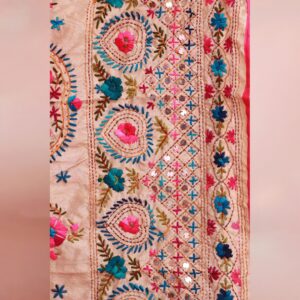 House of Kara Pink Phulkari Dupatta