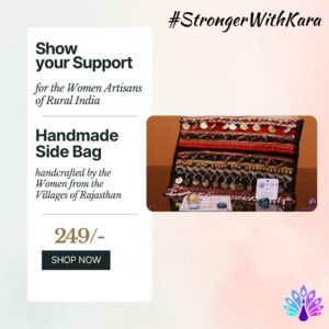 House Of Kara Tribal Hand Bag With Metal Frill & Inner Zip