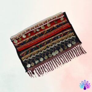 House Of Kara Tribal Hand Bag With Metal Frill & Inner Zip