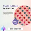 House of Kara Floral Pattern Madhubani Dupatta