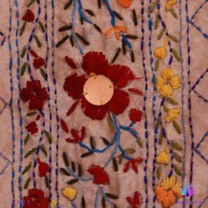 House of Kara Red Pompom Phulkari Dupatta