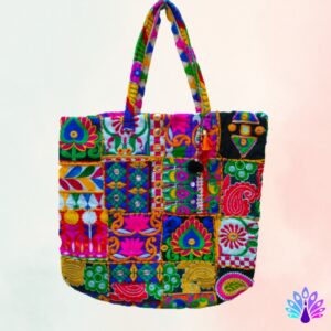 House Of Kara Off White Handmade Banjara Bag