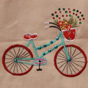 House of Kara Bi cycle embroidered bag