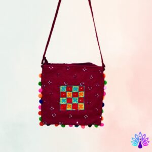 House of kara maroon embroidered bags