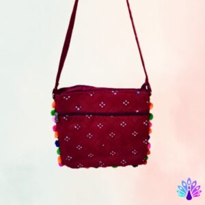 House of kara maroon embroidered bags