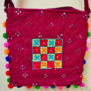House of kara maroon embroidered bags