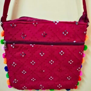 House of kara maroon embroidered bags (5)